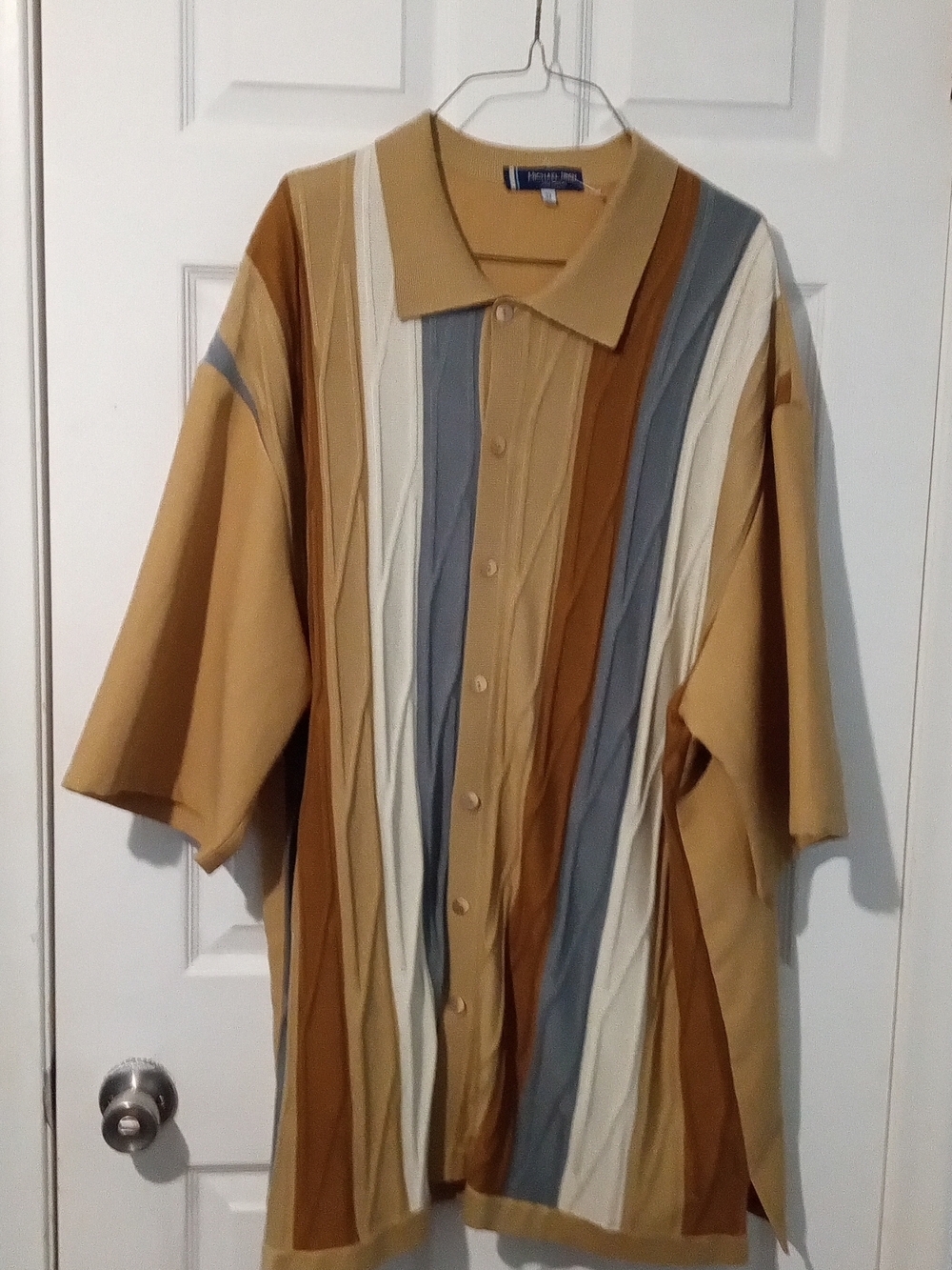 Men's Multi-Stripe Button-Front Cardigan Sweater - Tan Multi